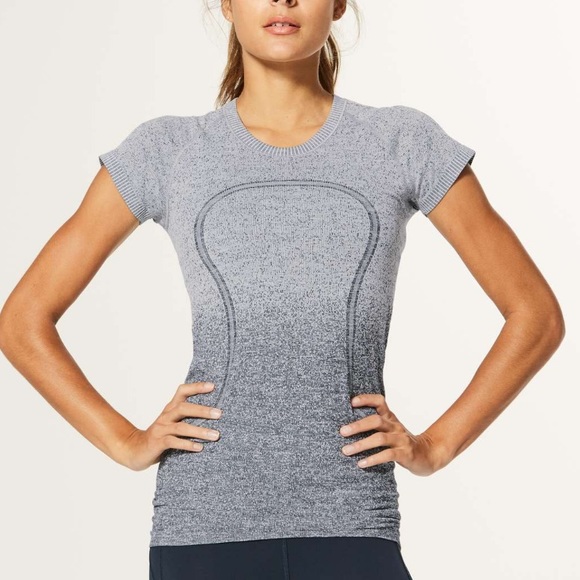lululemon athletica Tops - Lululemon Swiftly Tech Short Sleeve Crew, White / Dark Cast, Size 4